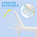 Ouyessir 60 Mini chaises longues d'extérieur avec dossier réglable et tablette coulissante (lot de 2)