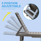 Ouyessir 60 Mini chaises longues d'extérieur avec dossier réglable et tablette coulissante (lot de 2)