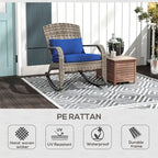 Fauteuil à bascule Adirondack d'extérieur en osier Outsunny, fauteuil à bascule en rotin