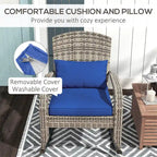 Fauteuil à bascule Adirondack d'extérieur en osier Outsunny, fauteuil à bascule en rotin