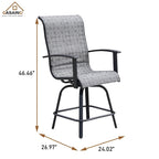 Tabouret de bar pivotant et détachable Teslin 47 po, motif à carreaux noirs et gris - Non disponible