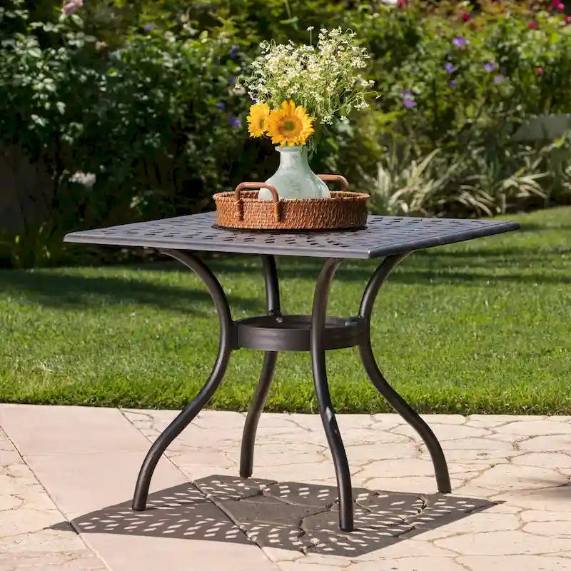 Outdoor 37  Cast Aluminum Square Table