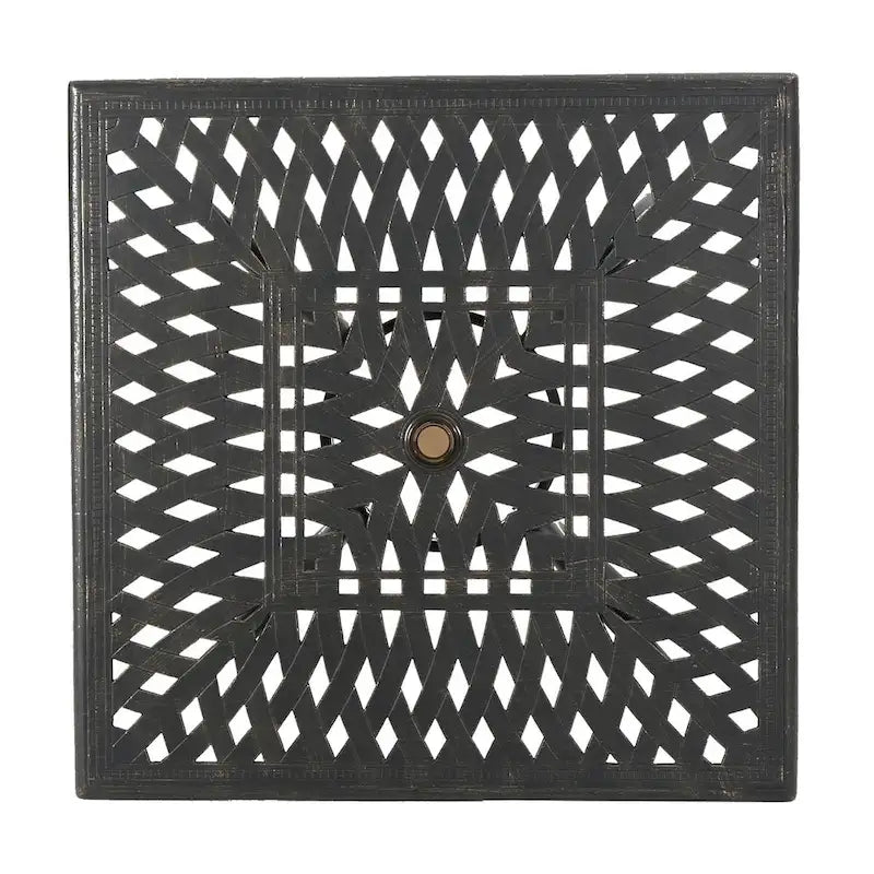 Table carrée d'extérieur en aluminium moulé de 37 pouces