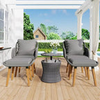 Ensemble de 5 pièces pour mobilier de jardin, ensemble de conversation pour terrasse