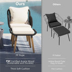 Ensemble de 5 pièces pour mobilier de jardin, ensemble de conversation pour terrasse