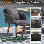 Ensemble de 5 pièces pour mobilier de jardin, ensemble de conversation pour terrasse