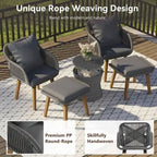 Ensemble de 5 pièces pour mobilier de jardin, ensemble de conversation pour terrasse