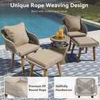 Ensemble de 5 pièces pour mobilier de jardin, ensemble de conversation pour terrasse