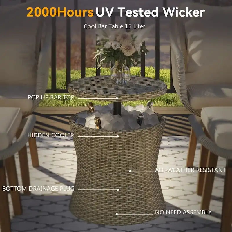 Ensemble de 5 pièces pour mobilier de jardin, ensemble de conversation pour terrasse