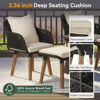 Ensemble de 5 pièces pour mobilier de jardin, ensemble de conversation pour terrasse
