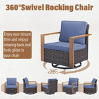 Ensemble fauteuils et pouf Gymojoy en rotin PE - Marron