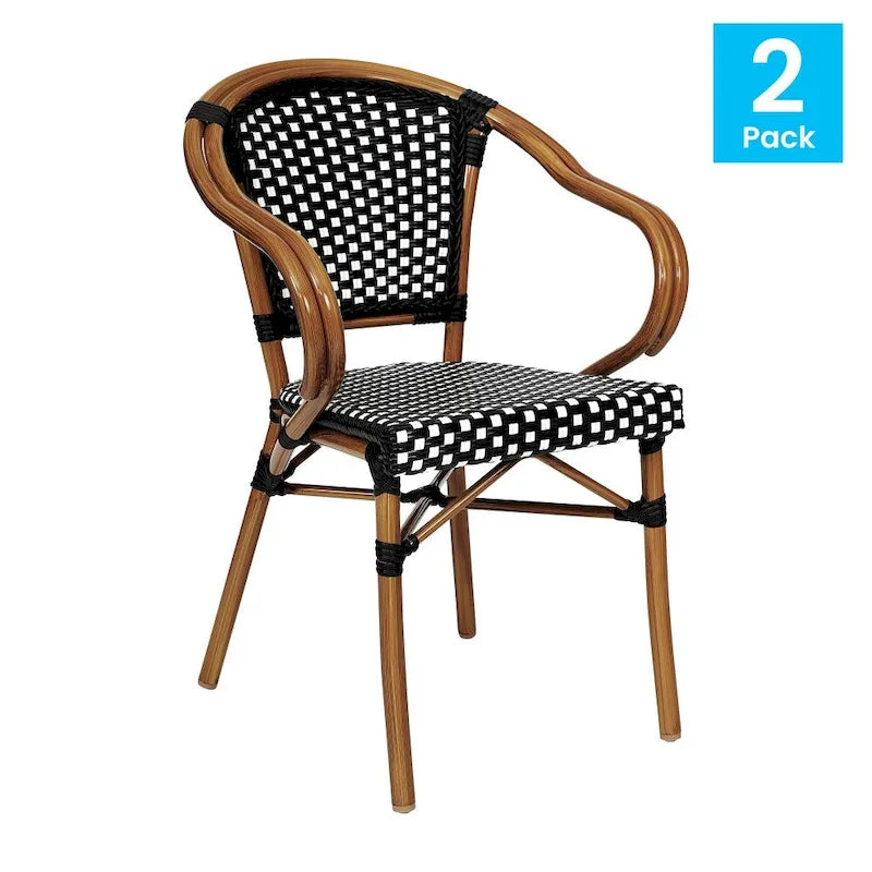 Chaises de bistro empilables à structure métallique