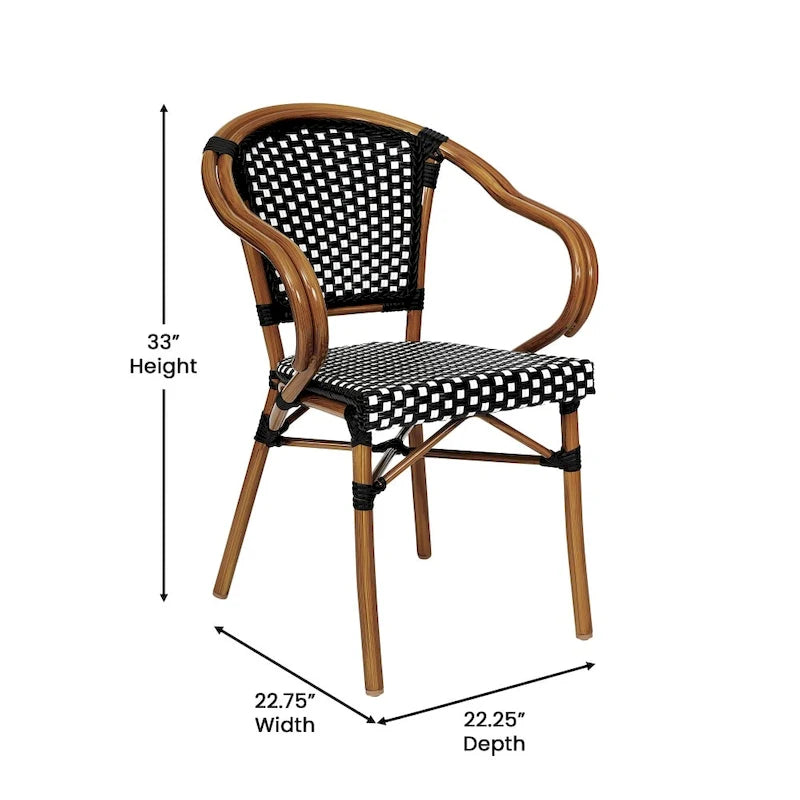 Chaises de bistro empilables à structure métallique
