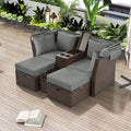 Lit de jour d'extérieur 2 places avec auvent pliable et coussins pour jardin