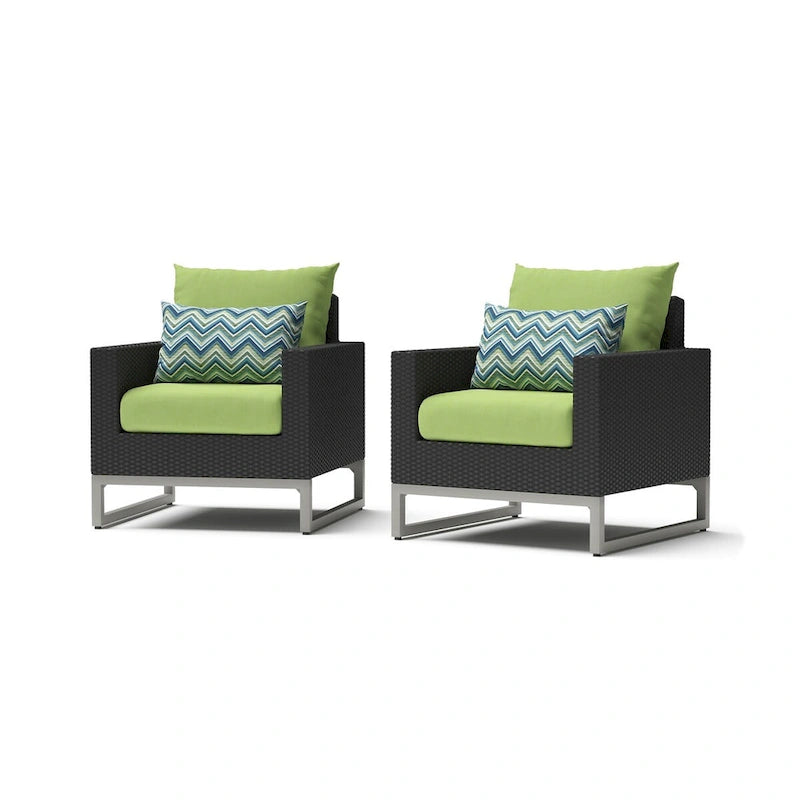 Ensemble de 2 fauteuils de jardin Milo Espresso Sunbrella