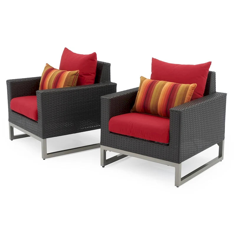 Ensemble de 2 fauteuils de jardin Milo Espresso Sunbrella