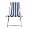 Chaise longue d'extérieur élégante et pratique avec dossier réglable - Bleu foncé/naturel, en bois de peuplier
