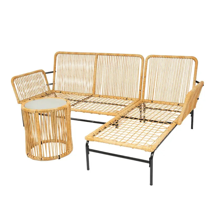 Ensembles de meubles de patio en osier MM 3 pièces