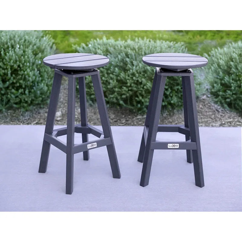 Tabouret de bar pivotant rond LuXeo Mason (lot de 2) - Lot de 2