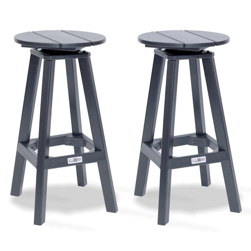 Tabouret de bar pivotant rond LuXeo Mason (lot de 2) - Lot de 2