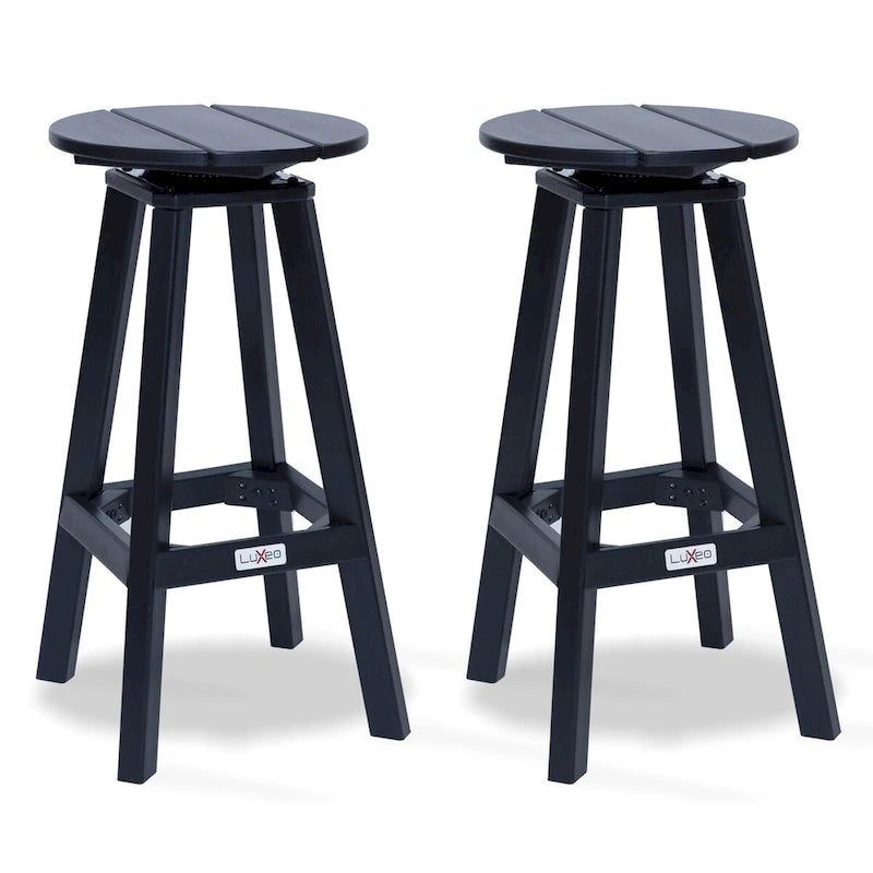 Tabouret de bar pivotant rond LuXeo Mason (lot de 2) - Lot de 2