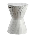 Tabouret de jardin en céramique finition marbre blanc African Drum 17.3 par