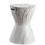 Tabouret de jardin en céramique finition marbre blanc African Drum 17.3 par