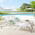 Chaise longue d'extérieur en maille Wendu de Havenside Home (ensemble de 2)