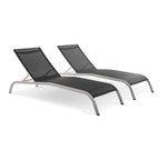 Chaise longue d'extérieur en maille Wendu de Havenside Home (ensemble de 2)
