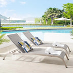 Chaise longue d'extérieur en maille Wendu de Havenside Home (ensemble de 2)