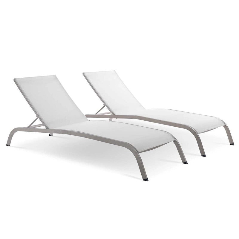 Chaise longue d'extérieur en maille Wendu de Havenside Home (ensemble de 2)