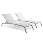 Chaise longue d'extérieur en maille Wendu de Havenside Home (ensemble de 2)