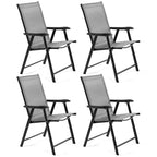 Yaheetech Lot de 4 chaises de salle à manger pliantes pour terrasse avec dossier et accoudoirs