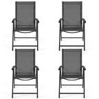 Yaheetech Lot de 4 chaises de salle à manger pliantes pour terrasse avec dossier et accoudoirs
