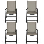 Yaheetech Lot de 4 chaises de salle à manger pliantes pour terrasse avec dossier et accoudoirs