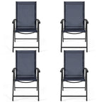 Yaheetech Lot de 4 chaises de salle à manger pliantes pour terrasse avec dossier et accoudoirs