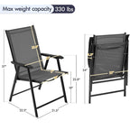 Yaheetech Lot de 4 chaises de salle à manger pliantes pour terrasse avec dossier et accoudoirs