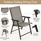 Yaheetech Lot de 4 chaises de salle à manger pliantes pour terrasse avec dossier et accoudoirs