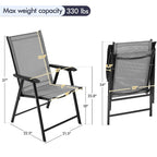 Yaheetech Lot de 4 chaises de salle à manger pliantes pour terrasse avec dossier et accoudoirs