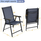 Yaheetech Lot de 4 chaises de salle à manger pliantes pour terrasse avec dossier et accoudoirs
