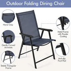Yaheetech Lot de 4 chaises de salle à manger pliantes pour terrasse avec dossier et accoudoirs