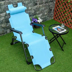 Chaise longue pliante d'extérieur, chaise de bronzage 2 en 1 avec coussin et poche, chaise de piscine réglable pour terrasse