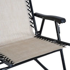 Ensemble de 3 fauteuils à bascule d'extérieur Outsunny avec table basse en verre