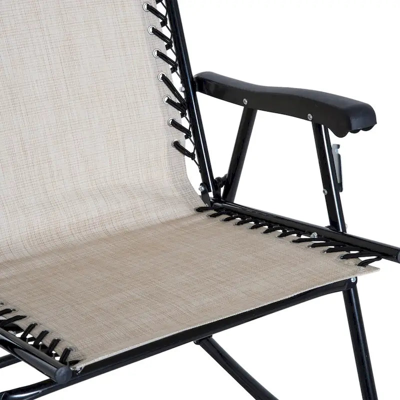 Ensemble de 3 fauteuils à bascule d'extérieur Outsunny avec table basse en verre