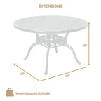 Table de salle à manger ronde de 47 pouces de diagonale - Blanche