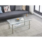 Table basse en verre transparent pour salon - 39,37 x 21,65 x 17,32 cm