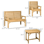 Ensemble de salle à manger d'extérieur en bois 5 pièces pour 6 personnes comprenant 2 fauteuils, 2 causeuses et 1 table avec trou pour parasol.