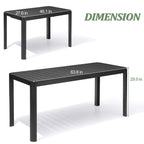 Table de salle à manger extensible en aluminium VredHom pour 4 à 6 personnes - 46,1 / 63,8 (L) x 27,6 (l) x 29,9 (H)