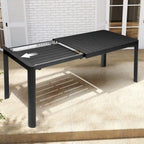 Table de salle à manger extensible en aluminium VredHom pour 4 à 6 personnes - 46,1 / 63,8 (L) x 27,6 (l) x 29,9 (H)