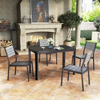 Table de salle à manger extensible en aluminium VredHom pour 4 à 6 personnes - 46,1 / 63,8 (L) x 27,6 (l) x 29,9 (H)